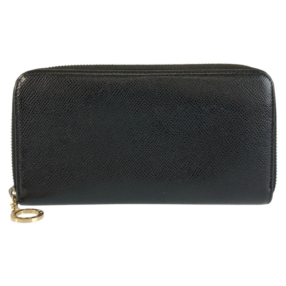 BVLGARI Bulgari Black Leather Long Wallet with Gold Hardware FG E16 280551 fo...